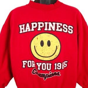 Choco Caramel Sweatshirt Mens Size Large Red Happiness For You 1985 Champions